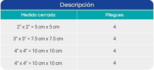 Gasas NO tejidas estériles Gasas NO tejidas estériles