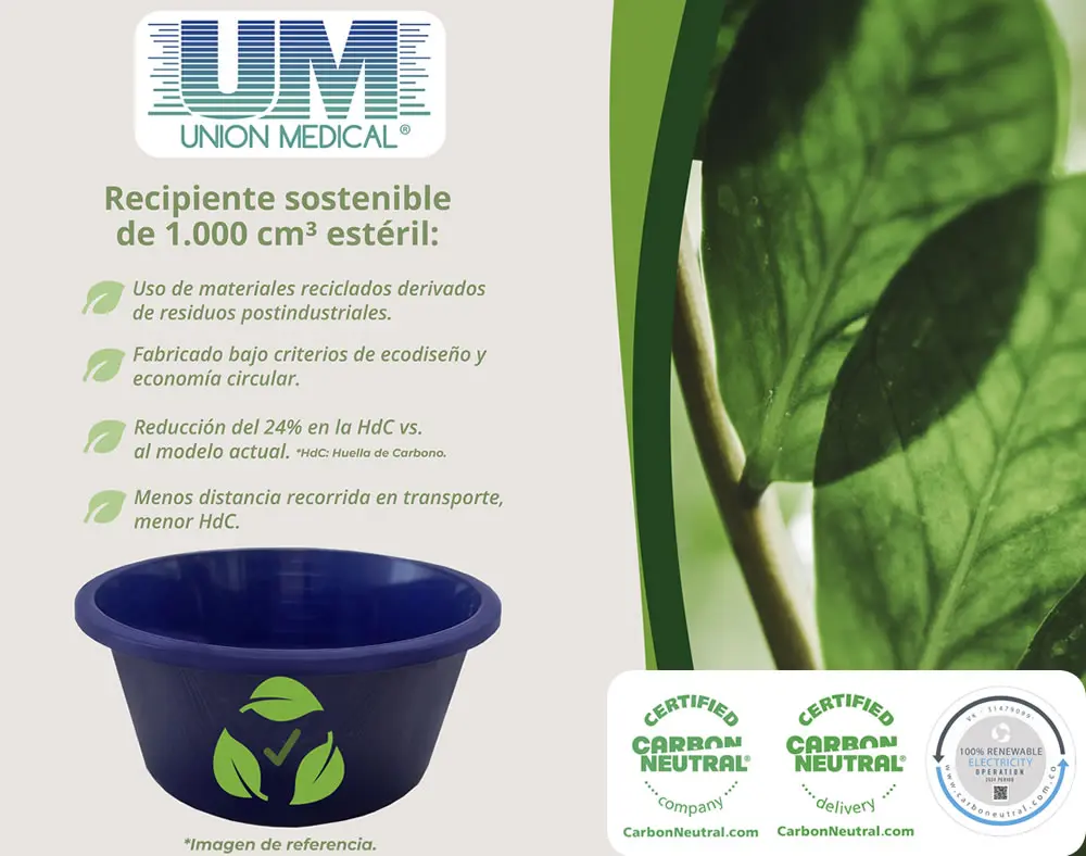 Recipientes sostenibles: nuevo de 1.000cm³ estéril